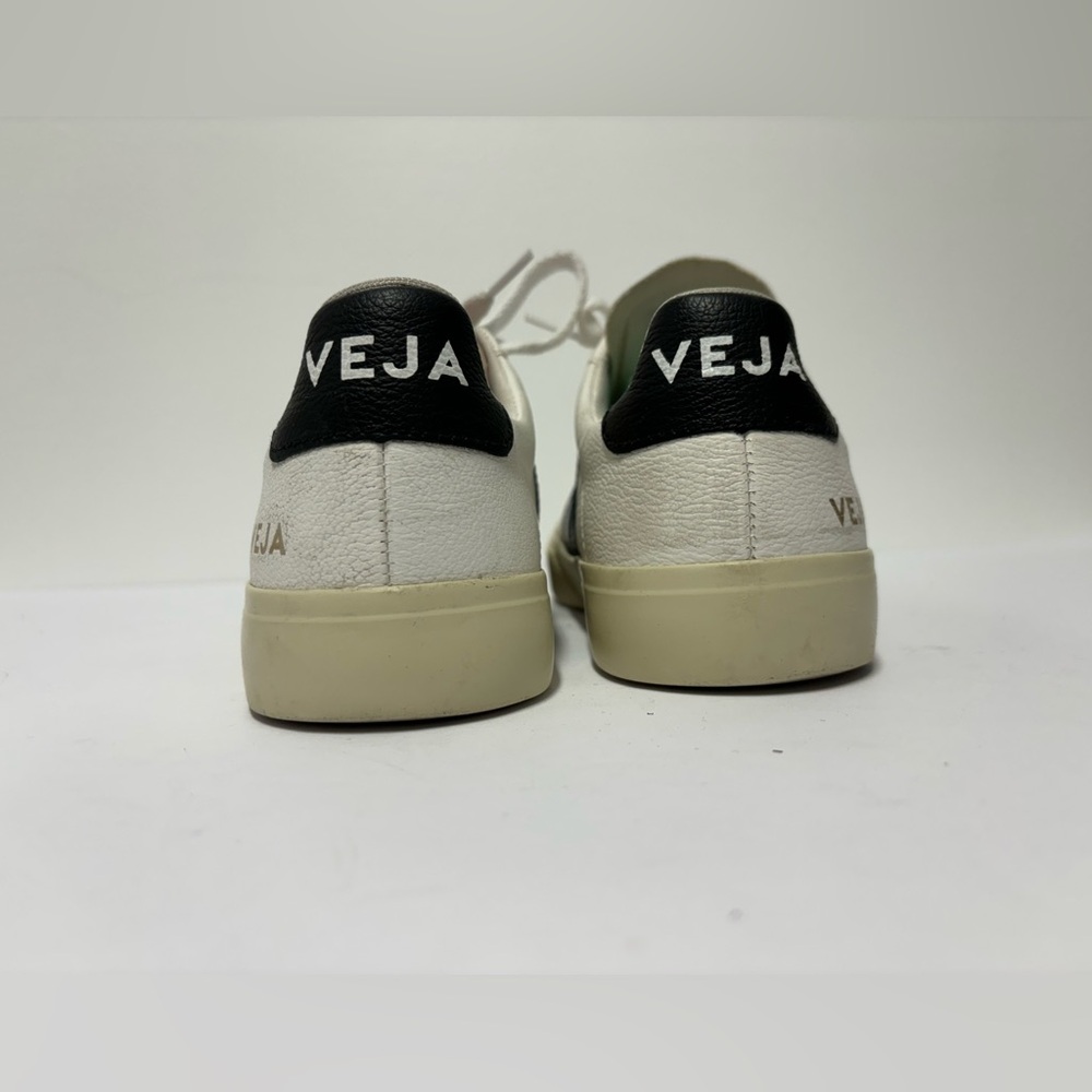 VEJA Campo White Black Tan Leather Lace Up Sneaker Women’s Size 6 - Picture 4 of 6